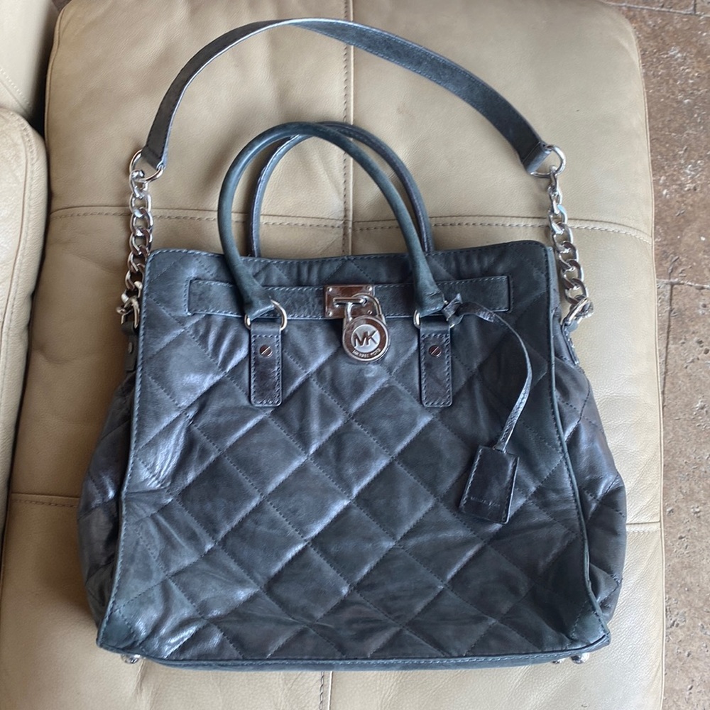 Michael Kors Gunmetal Leather Purse